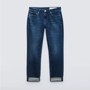 Rag & Bone dark Wash Women’s 27 cuffed boyfriend jeans denim button fly